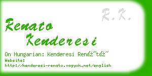 renato kenderesi business card